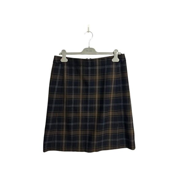 MIU MIU Tartan Plaid Straight Wool Skirt, Size 44 Italy - Picture 1 of 13